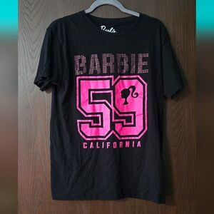 Barbie Kids T-Shirt in Black with Pink Design
